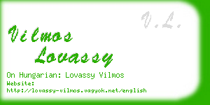 vilmos lovassy business card